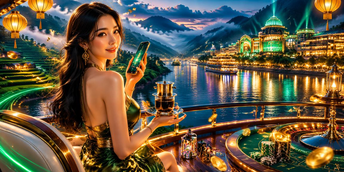Người dùng thao tác nạp tiền casino trên điện thoại bên cạnh cà phê tại Sapa